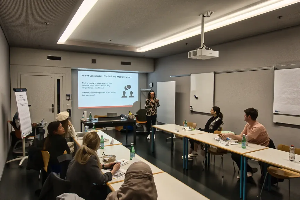 VKU English course in Zurich - classroom with students learning traffic education